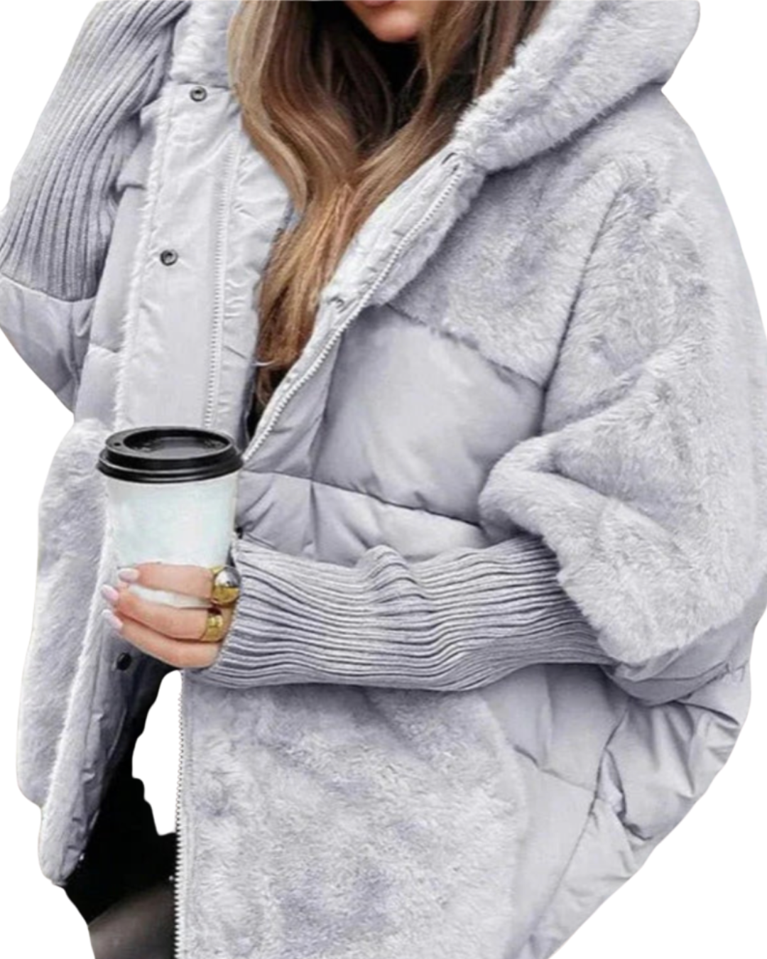 Marcelina Ciepła pikowana kurtka z kapturem