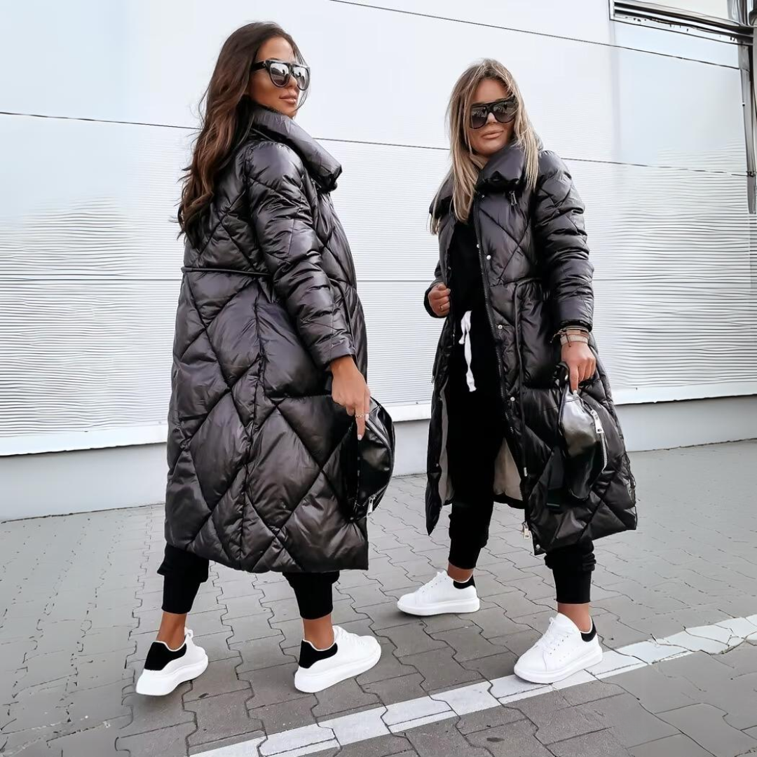 Aurelia | Elegancki Długi Płaszcz Zimowy – Wiatro- i Wodoodporny