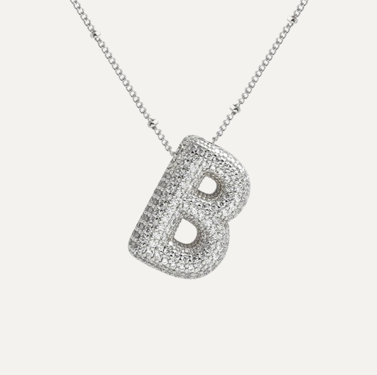 Naszyjnik z Diamentową Literą w Stylu Bubble