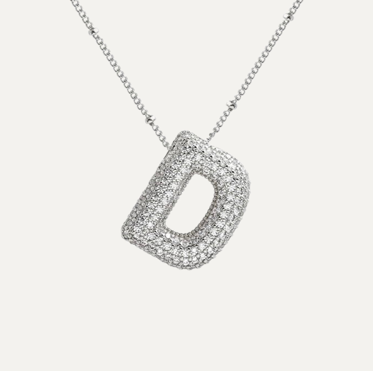 Naszyjnik z Diamentową Literą w Stylu Bubble