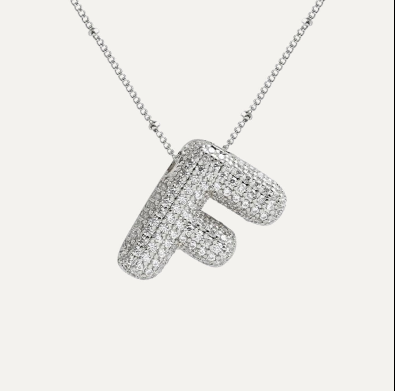 Naszyjnik z Diamentową Literą w Stylu Bubble