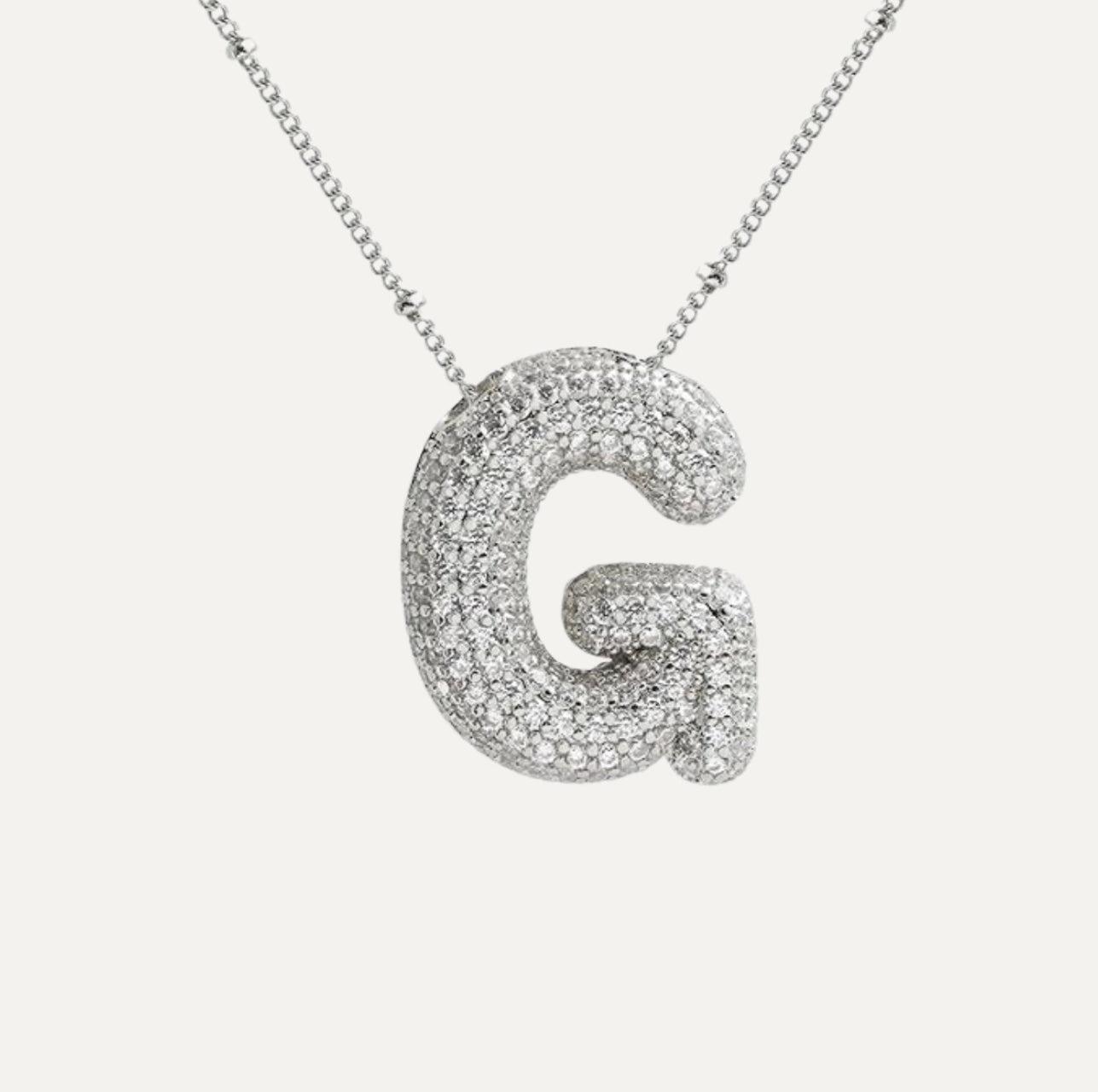 Naszyjnik z Diamentową Literą w Stylu Bubble
