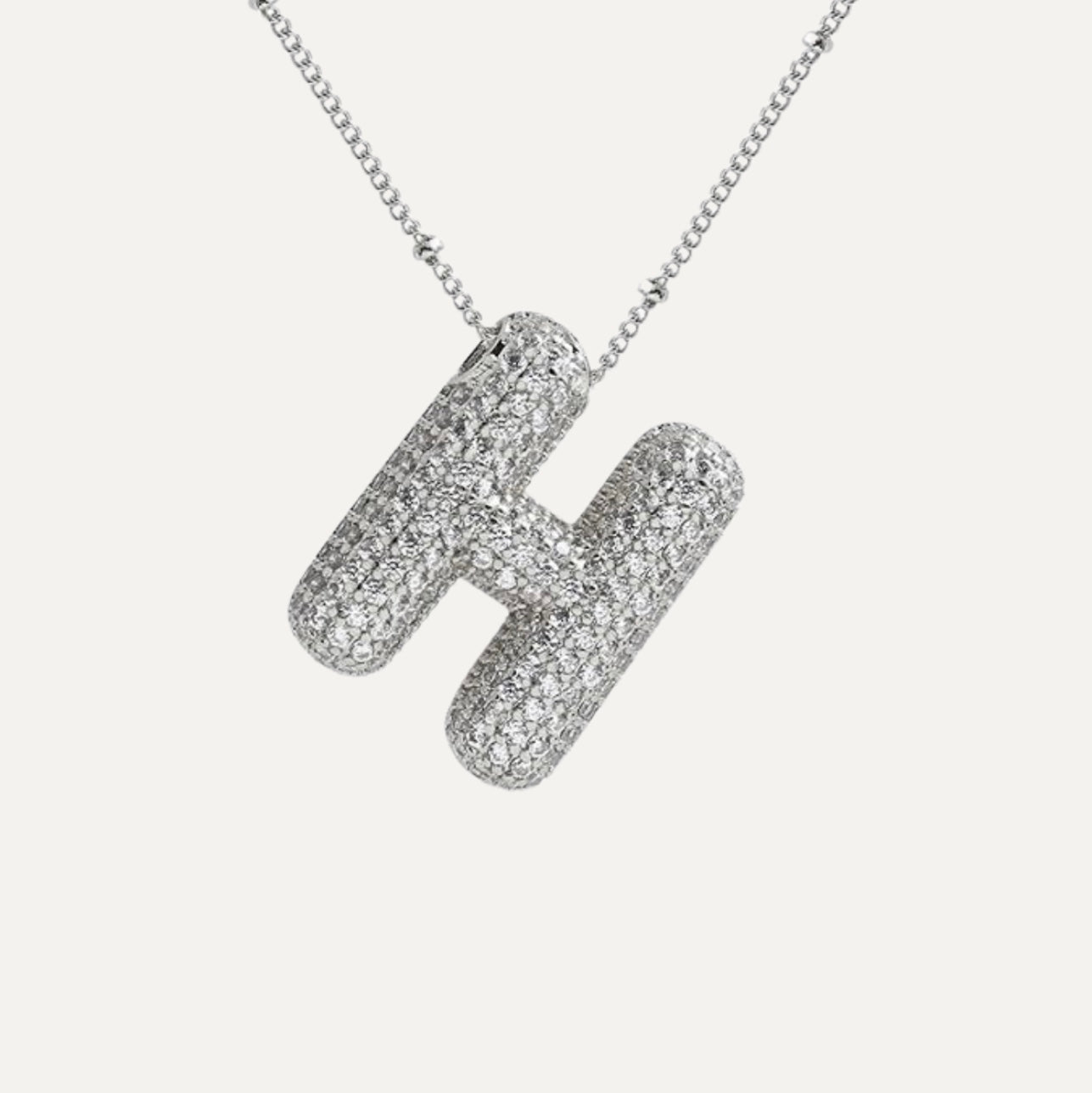 Naszyjnik z Diamentową Literą w Stylu Bubble