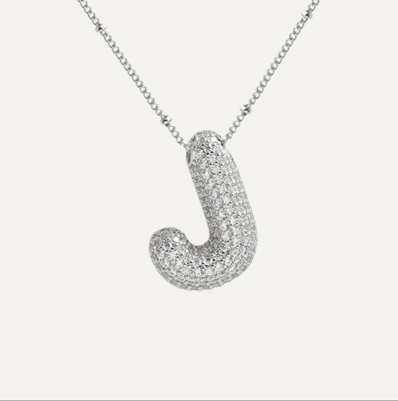 Naszyjnik z Diamentową Literą w Stylu Bubble