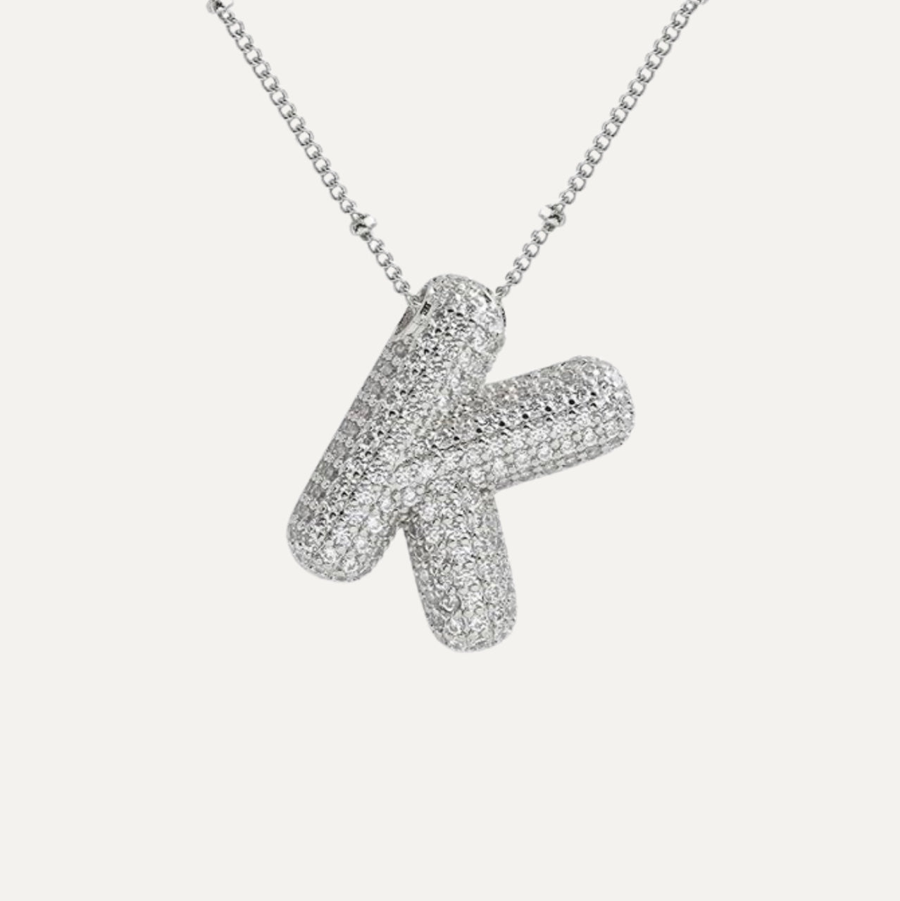 Naszyjnik z Diamentową Literą w Stylu Bubble