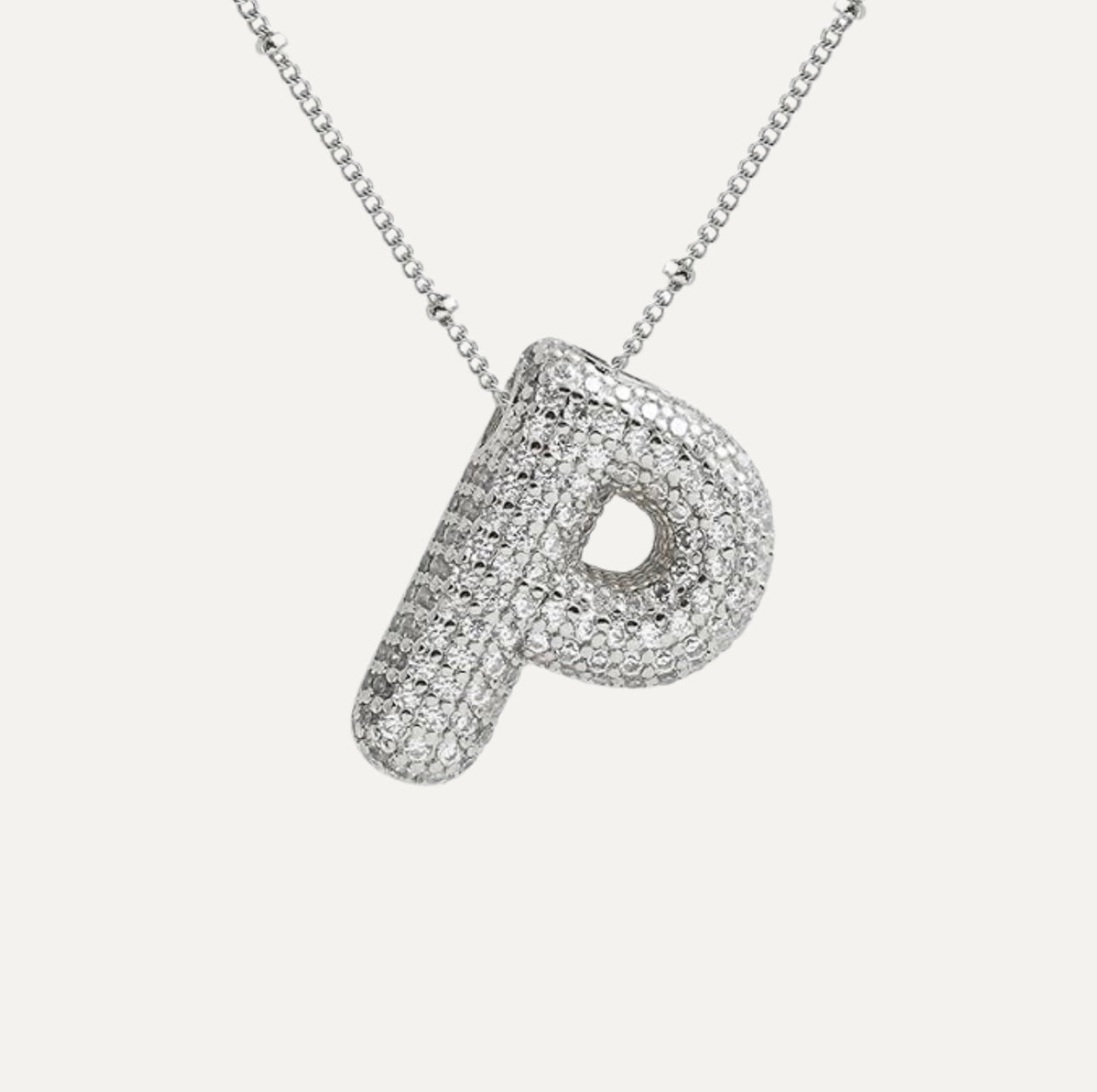 Naszyjnik z Diamentową Literą w Stylu Bubble