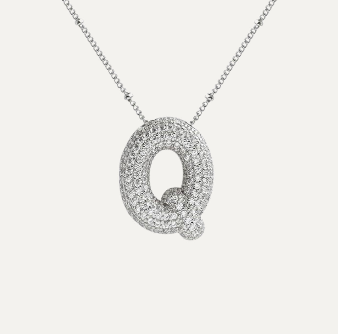 Naszyjnik z Diamentową Literą w Stylu Bubble