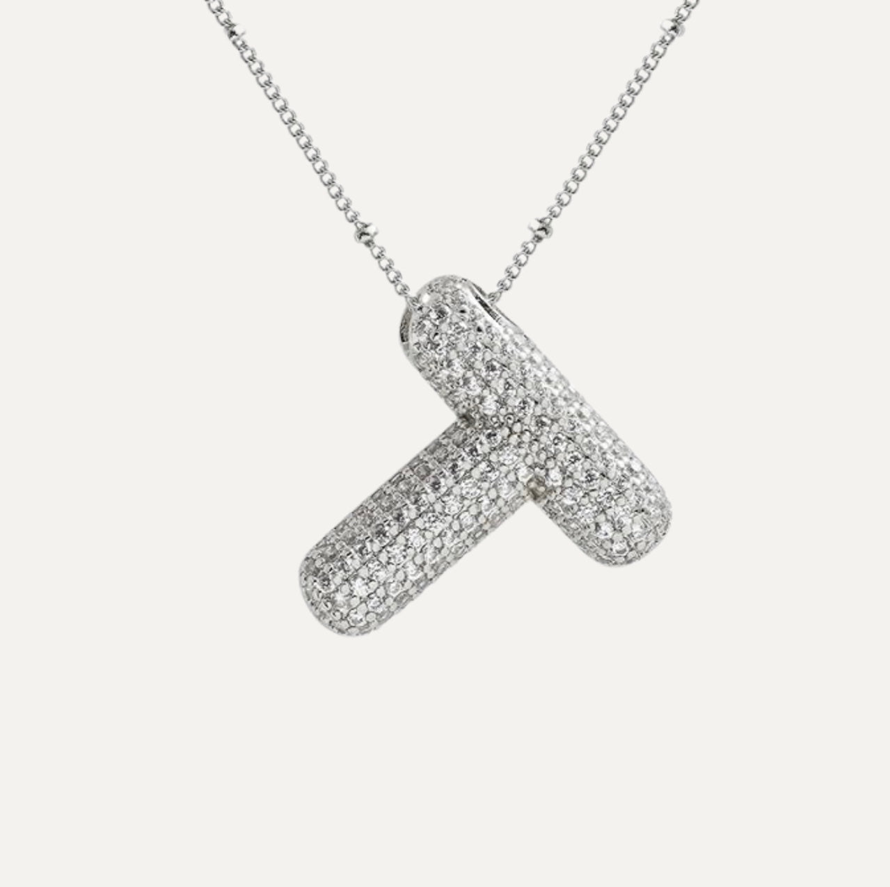 Naszyjnik z Diamentową Literą w Stylu Bubble