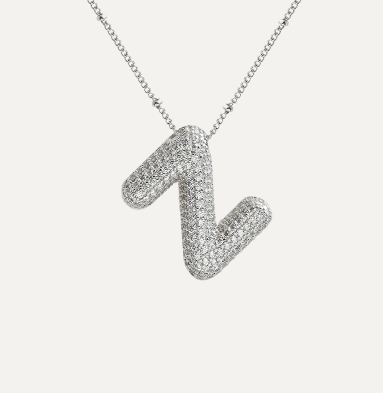 Naszyjnik z Diamentową Literą w Stylu Bubble
