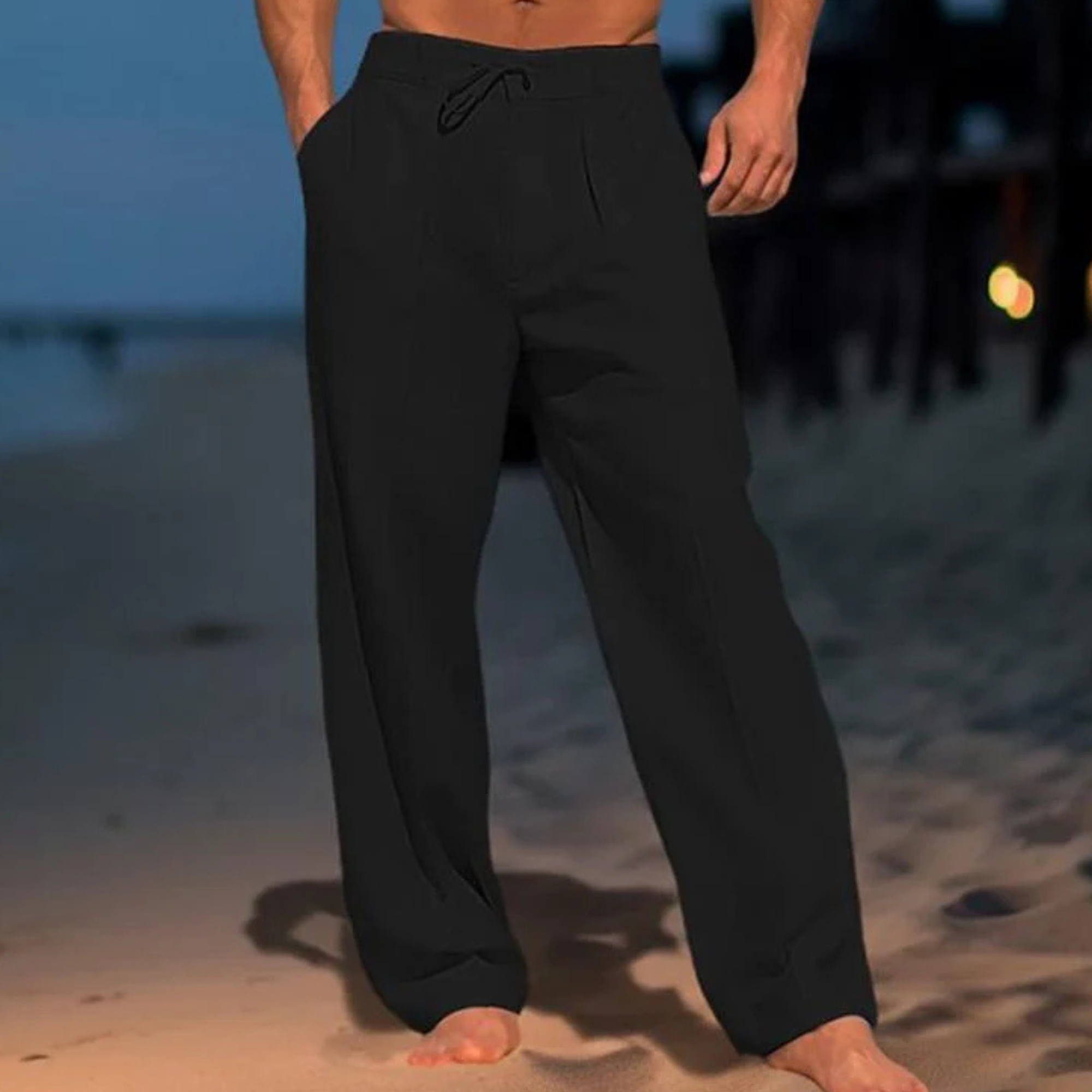 Milan – Przewiewne Letnie Lniane Spodnie w Jednolitym Kolorze