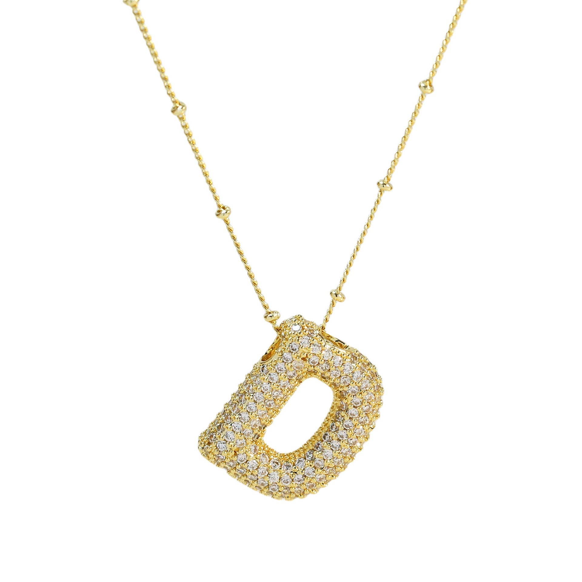 Naszyjnik z Diamentową Literą w Stylu Bubble