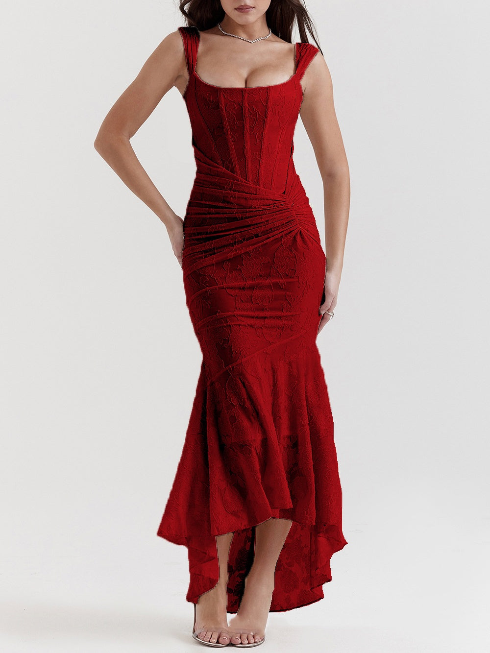 sukienka maxi z kwiatowym wzorem w kształcie dzwonków