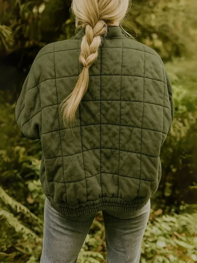 Iris Pikowana Kurtka o Eleganckim Oversize Kroju