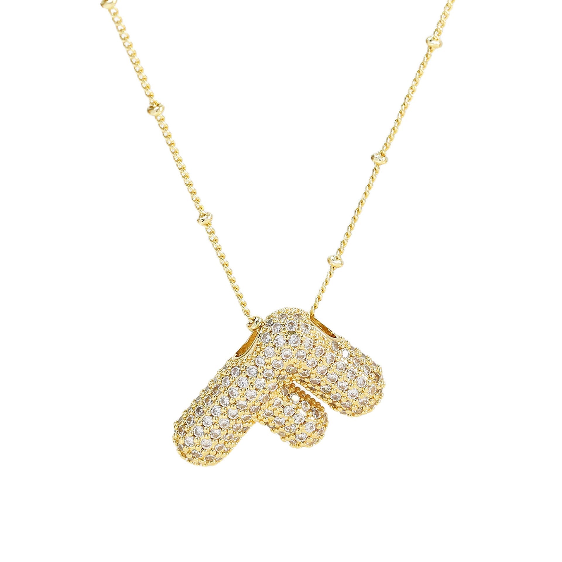 Naszyjnik z Diamentową Literą w Stylu Bubble