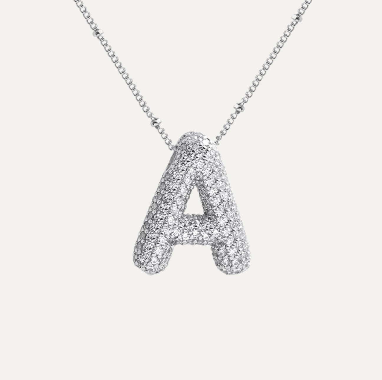 Naszyjnik z Diamentową Literą w Stylu Bubble