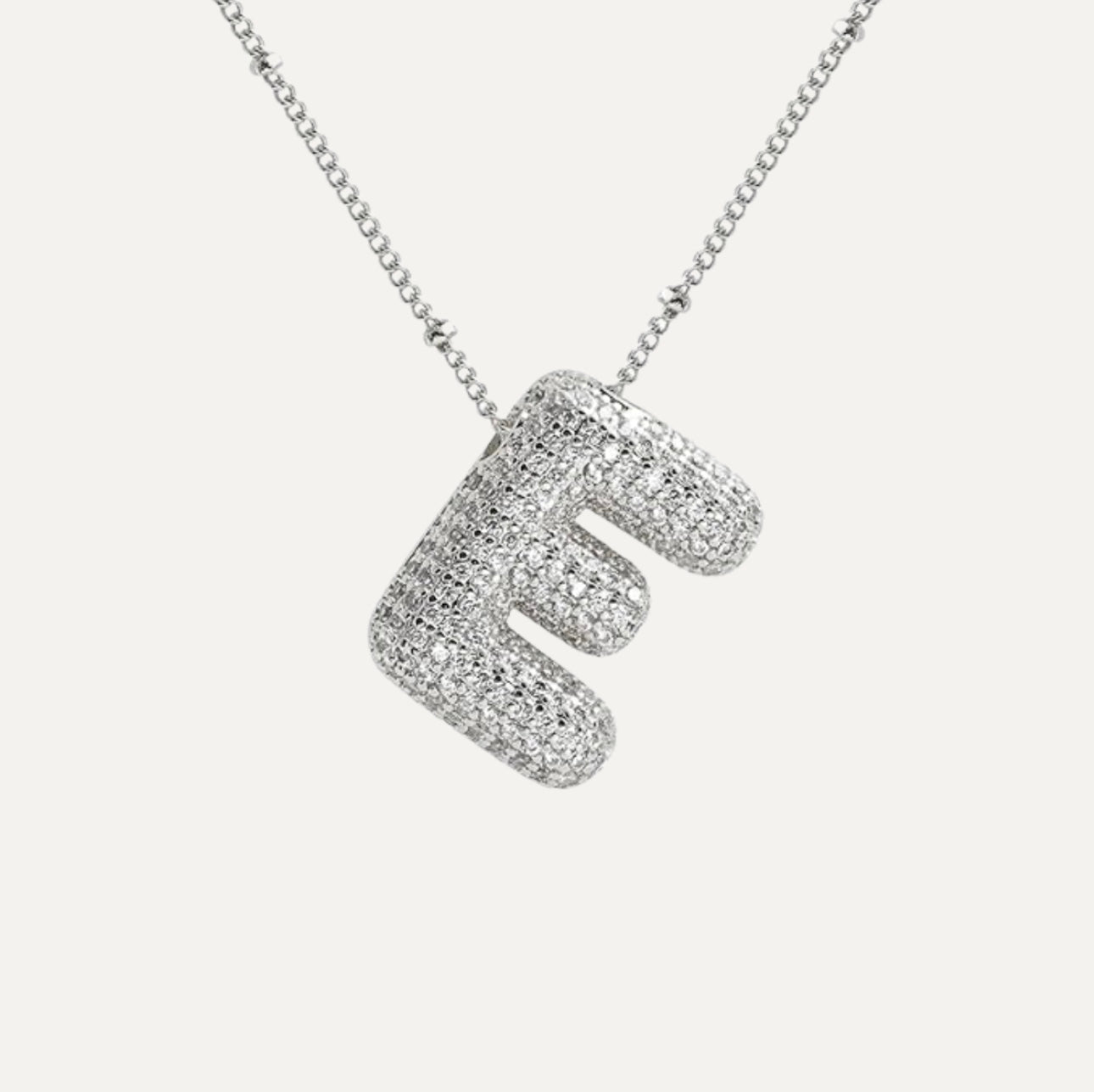 Naszyjnik z Diamentową Literą w Stylu Bubble