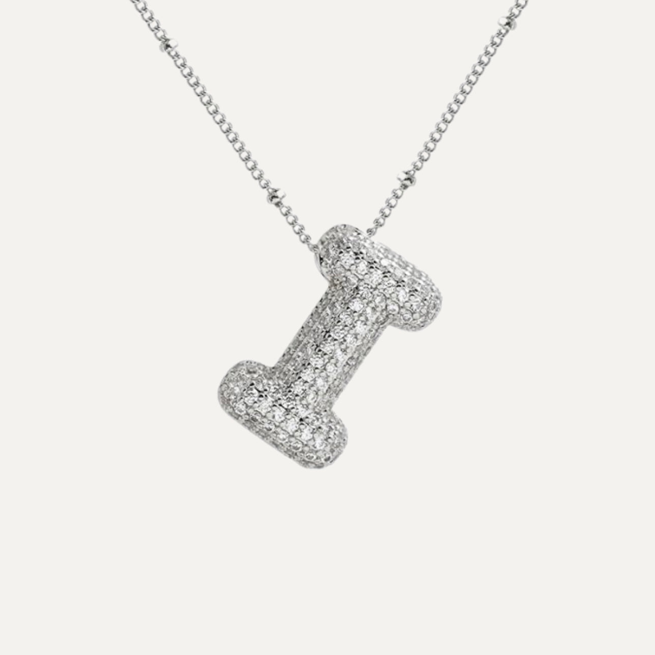 Naszyjnik z Diamentową Literą w Stylu Bubble