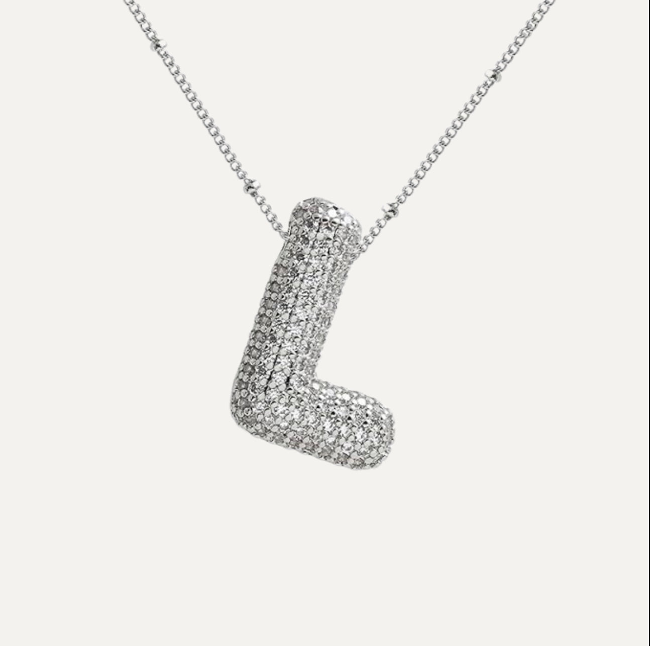 Naszyjnik z Diamentową Literą w Stylu Bubble