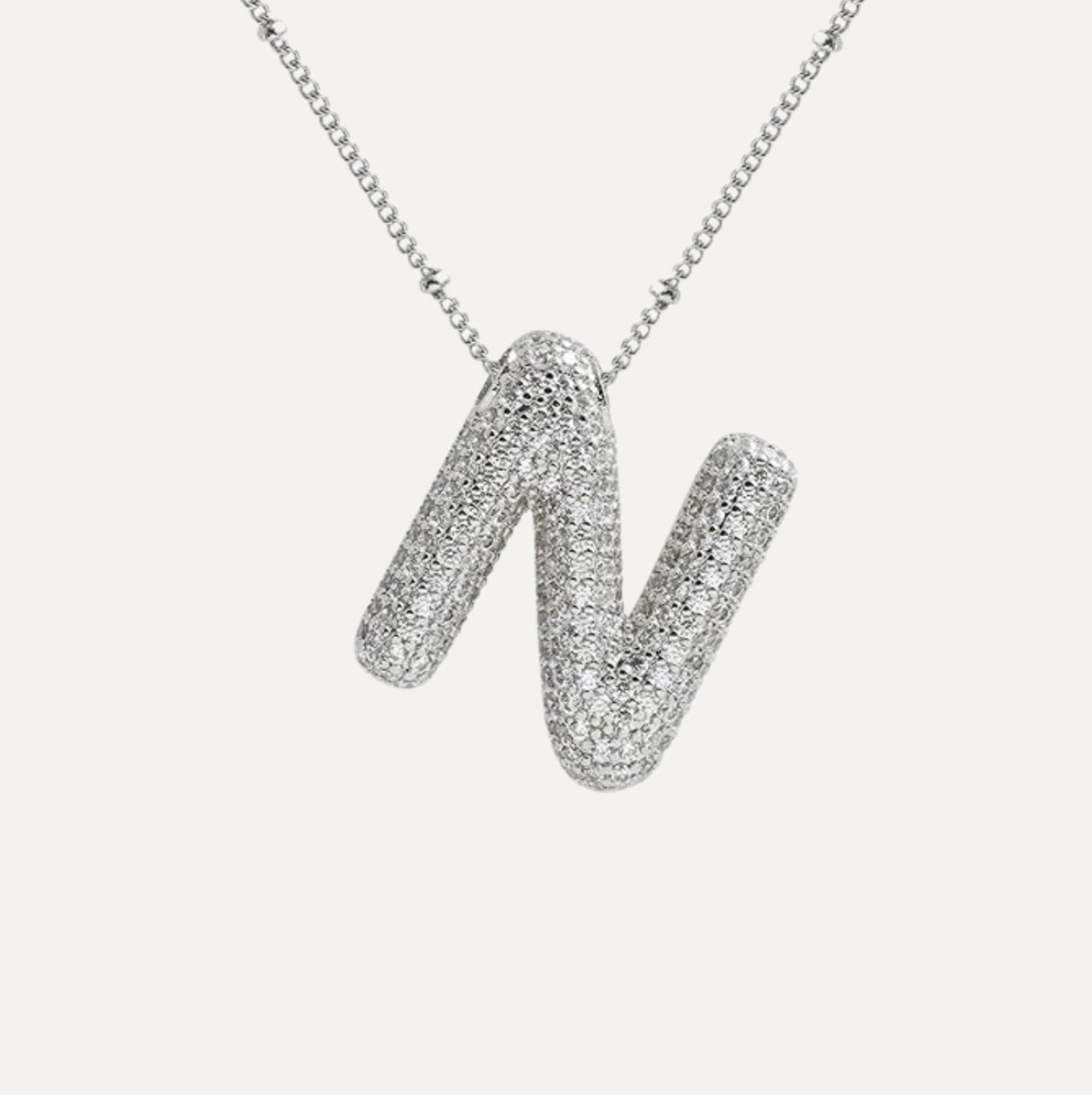 Naszyjnik z Diamentową Literą w Stylu Bubble
