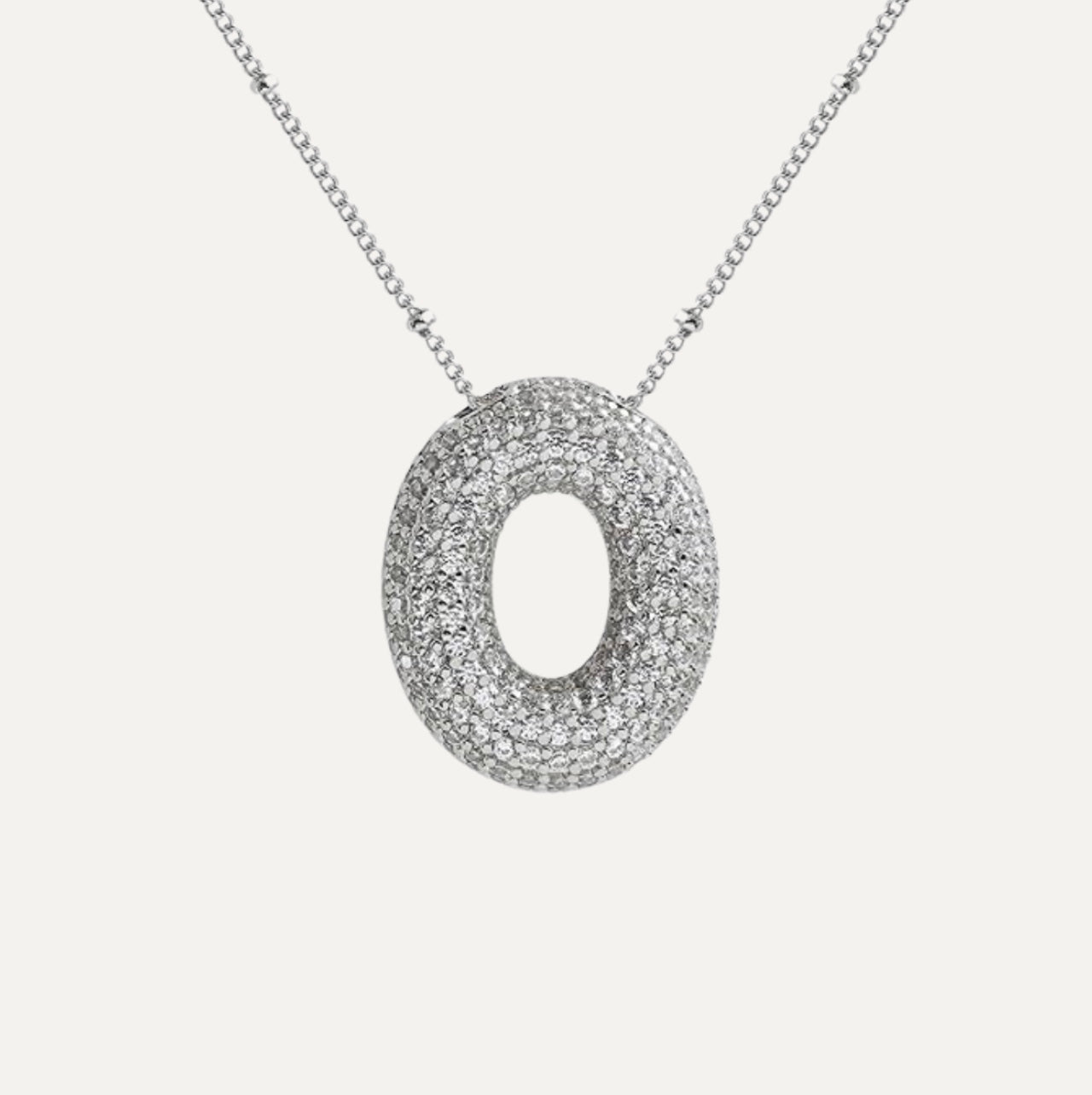 Naszyjnik z Diamentową Literą w Stylu Bubble