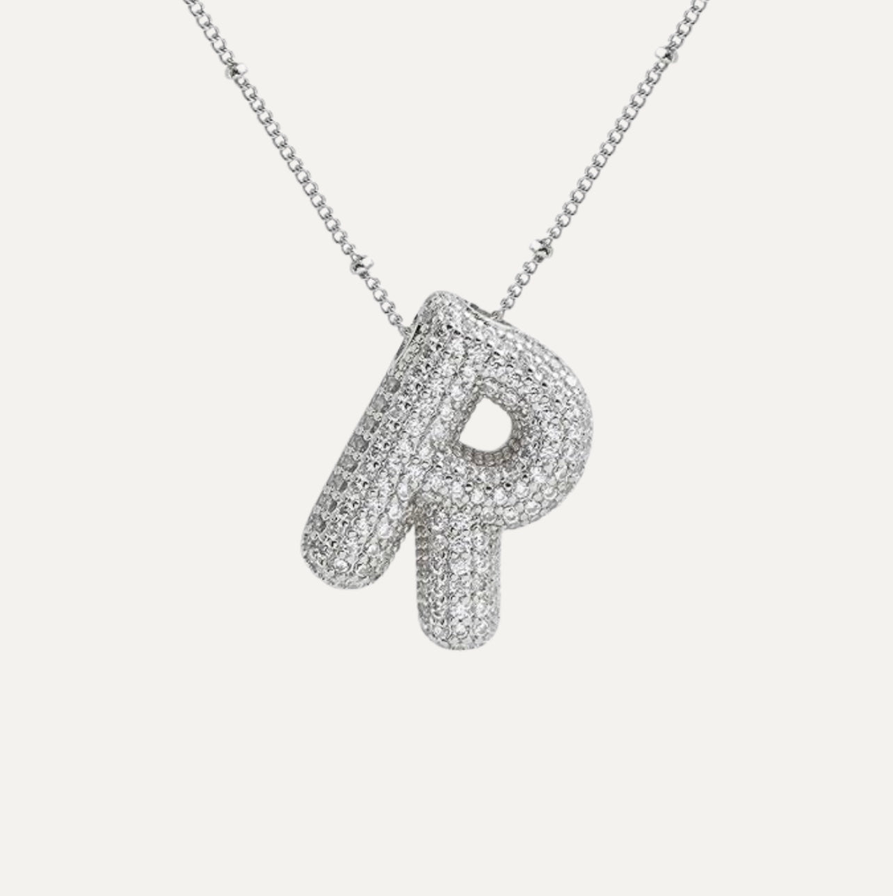Naszyjnik z Diamentową Literą w Stylu Bubble