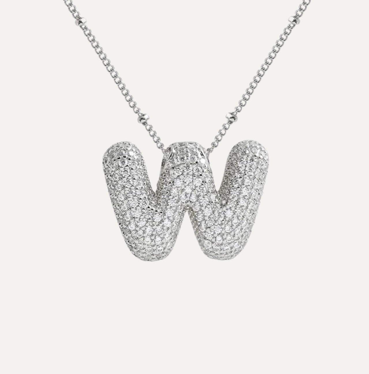 Naszyjnik z Diamentową Literą w Stylu Bubble