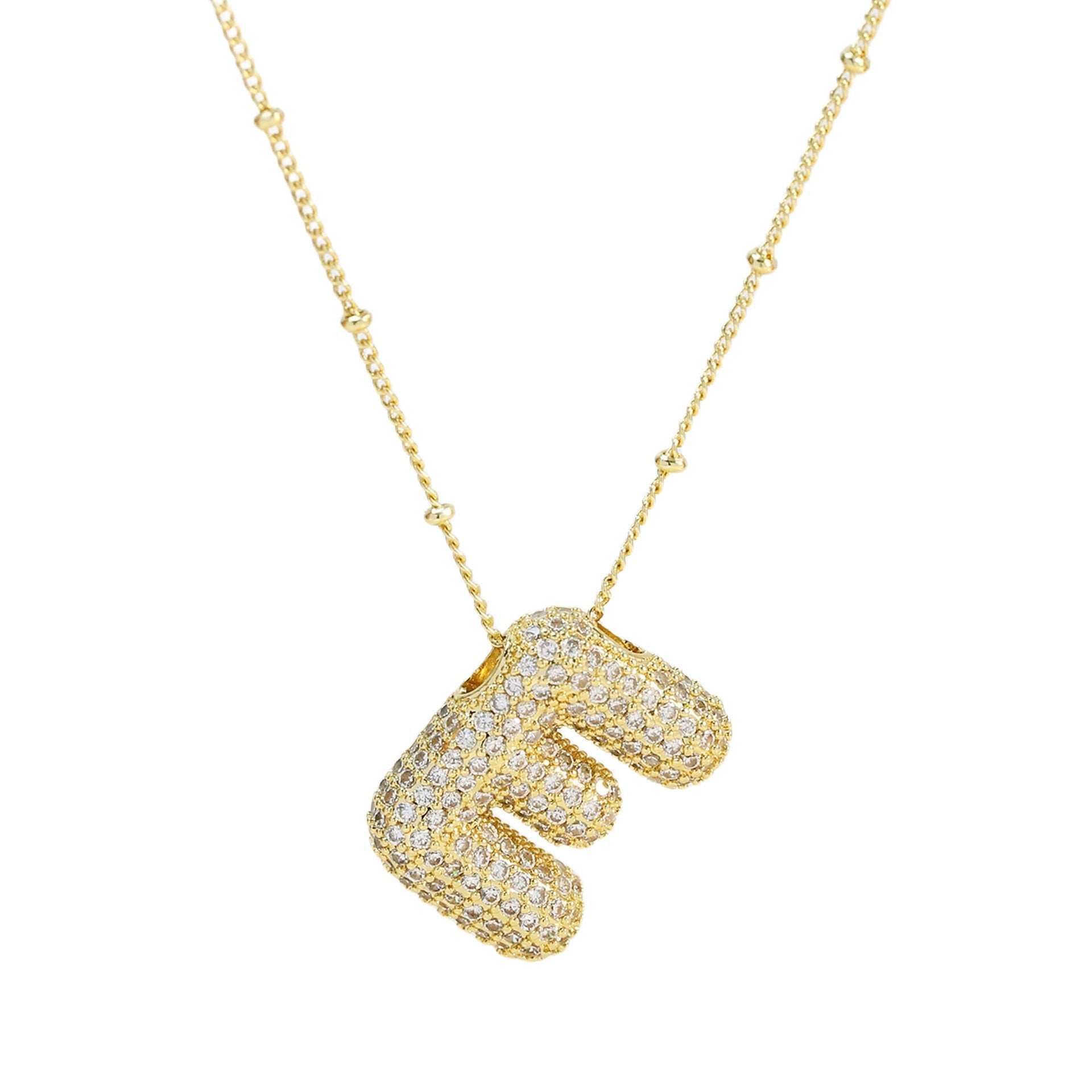 Naszyjnik z Diamentową Literą w Stylu Bubble