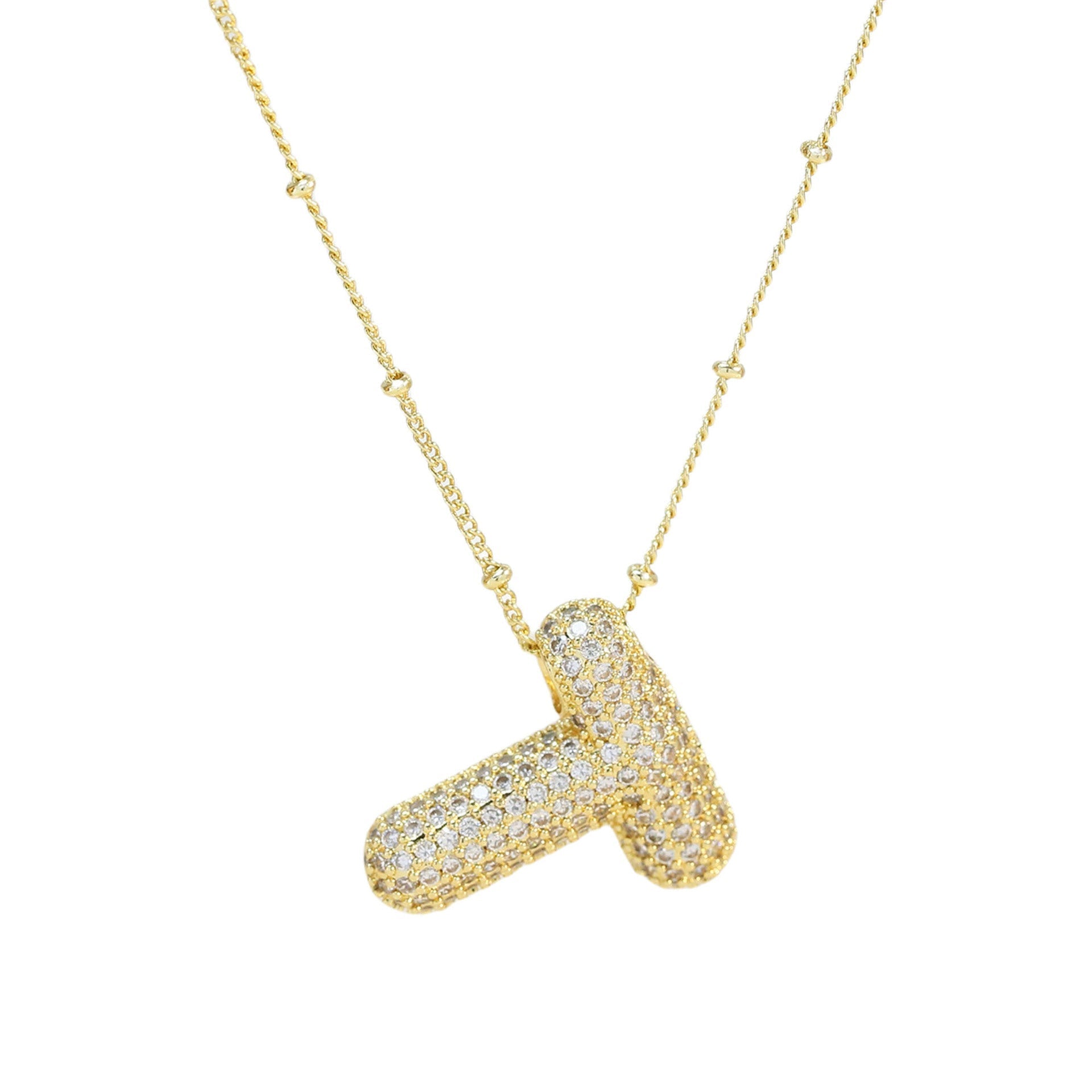 Naszyjnik z Diamentową Literą w Stylu Bubble