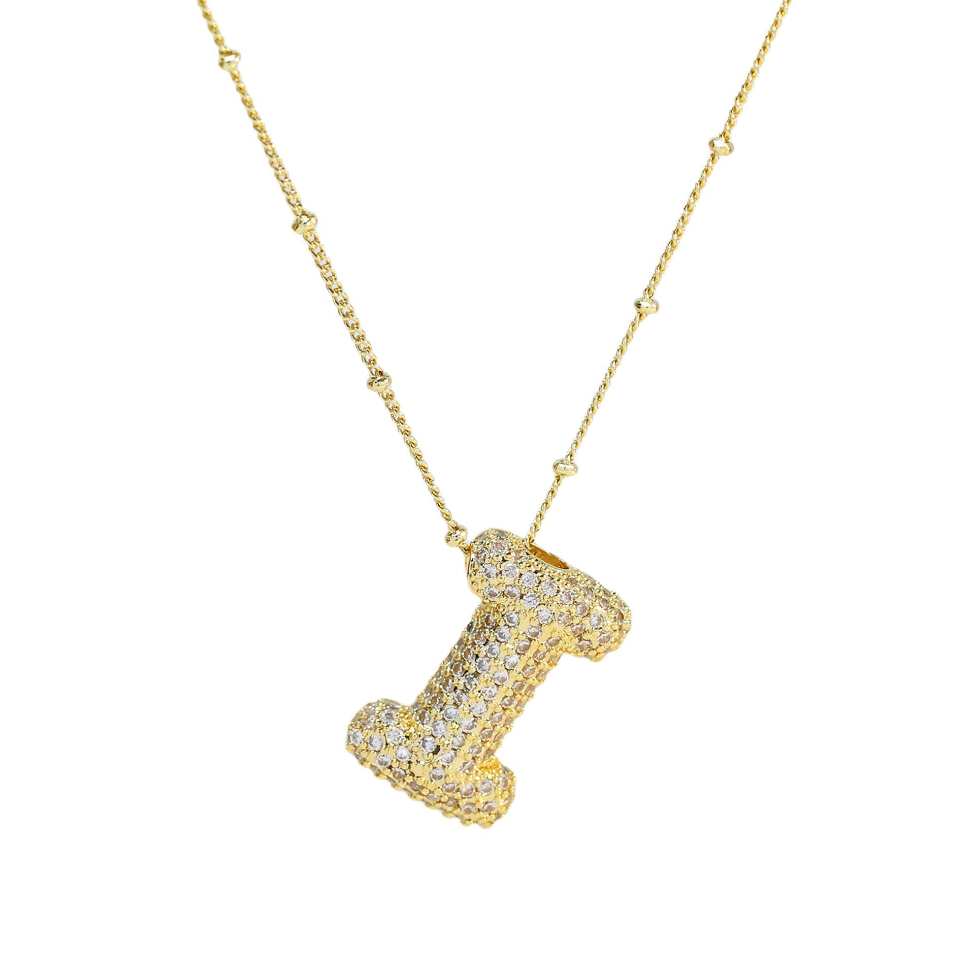 Naszyjnik z Diamentową Literą w Stylu Bubble